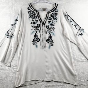 Cute Options Embroidered white Boho Top Brand New SZM swim coverups